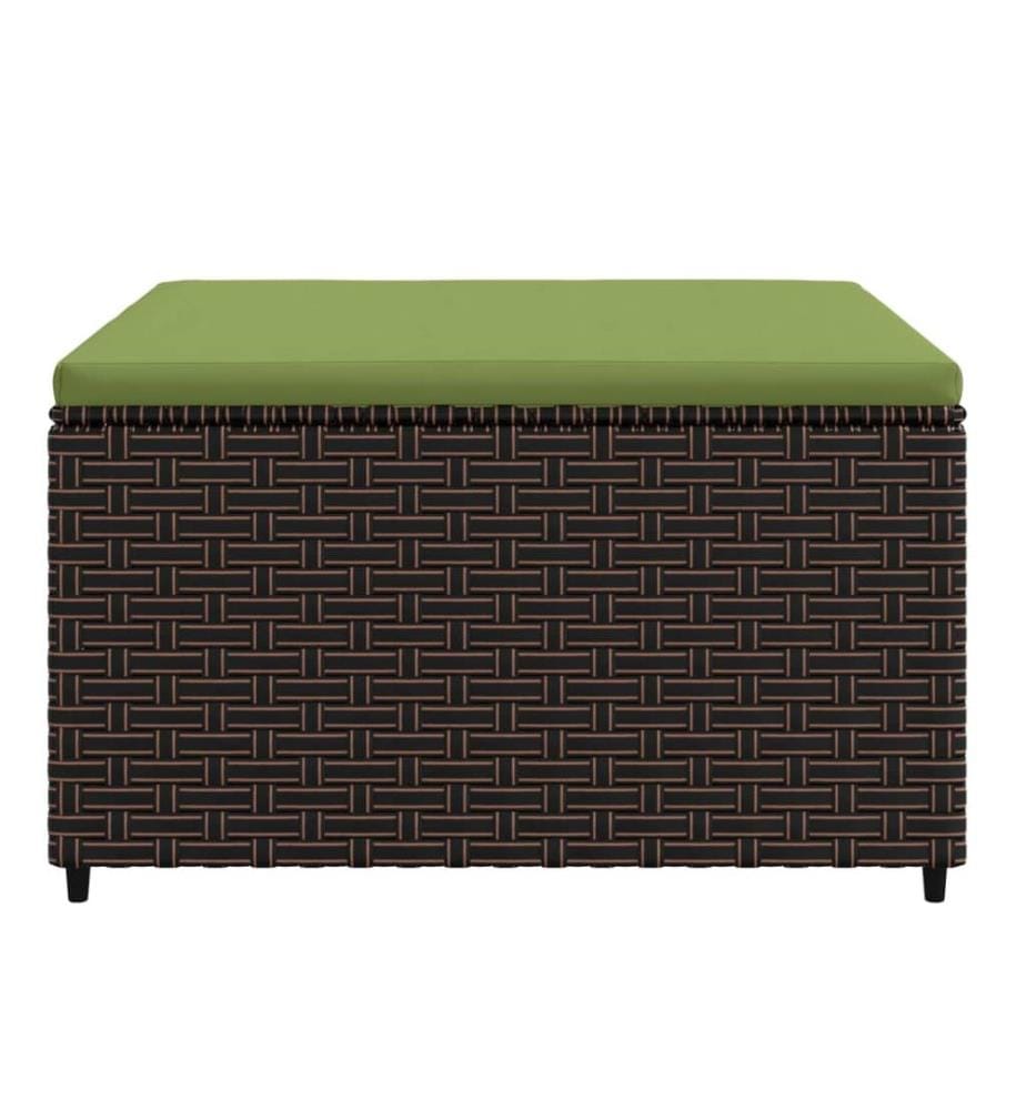 Gartenhocker mit Kissen 2 Stk. Braun Poly Rattan