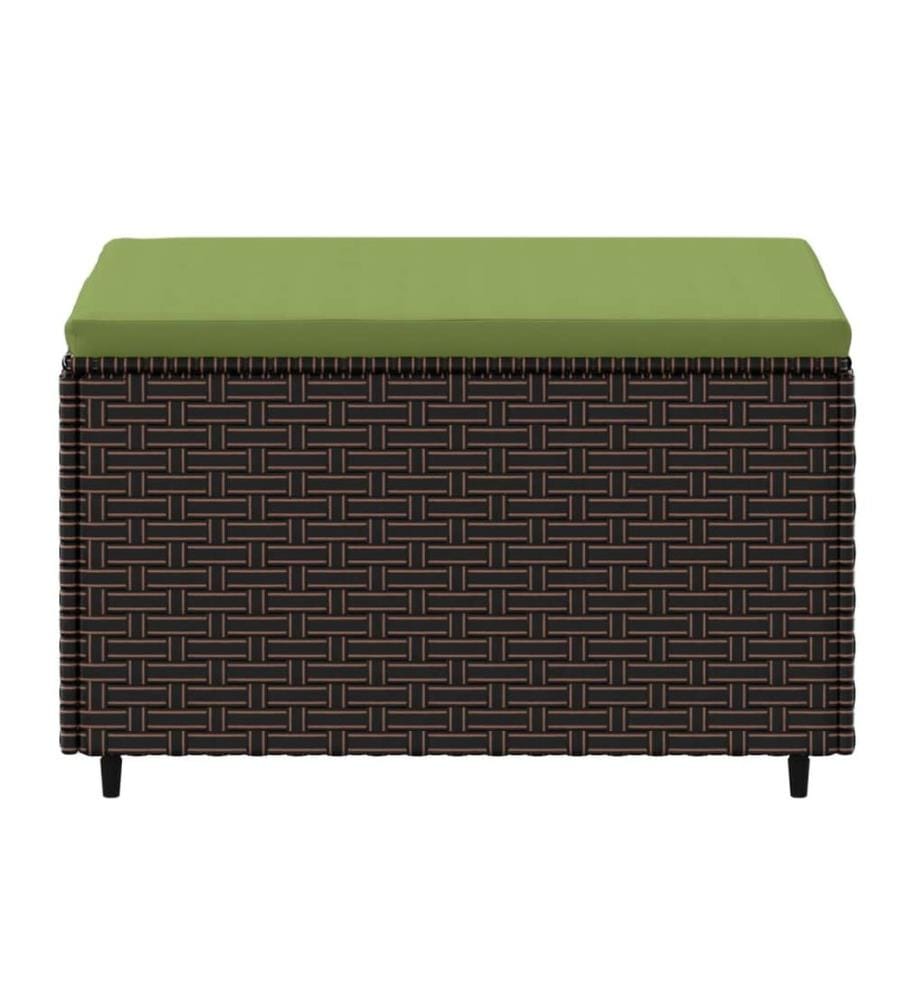 Gartenhocker mit Kissen 2 Stk. Braun Poly Rattan