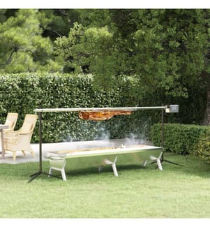Grill Silbern 158x42x31 cm Edelstahl