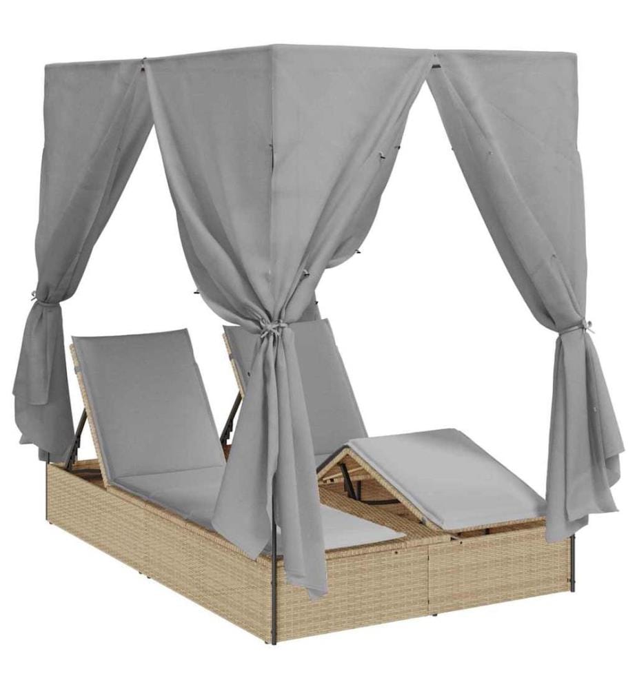 Transat double Réglable Gris 205 x 129 x 200 cm polyrotin