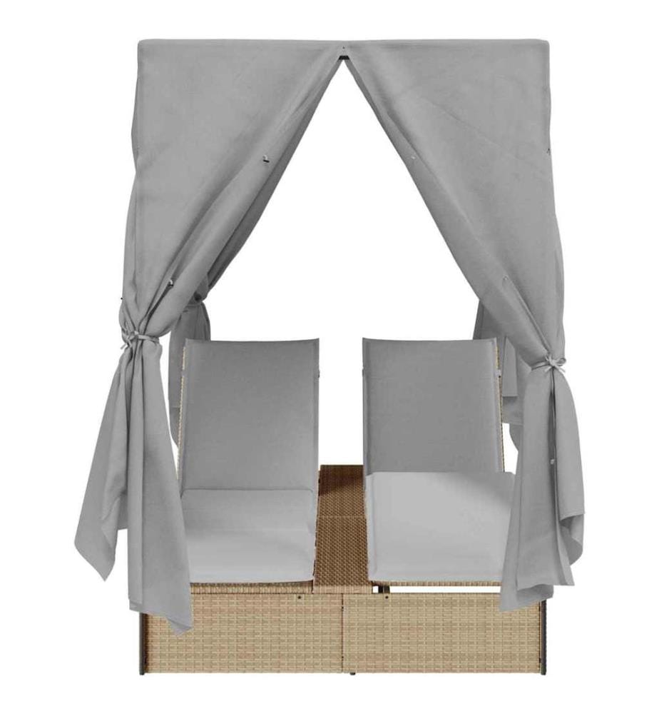 Transat double Réglable Gris 205 x 129 x 200 cm polyrotin