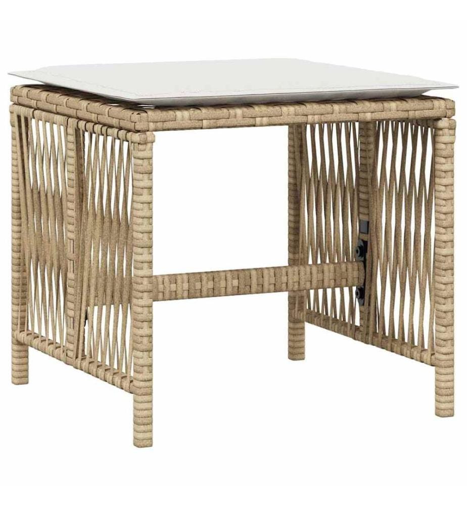 Tabourets de jardin et coussins lot de 4 beige 41x41x36cm rotin