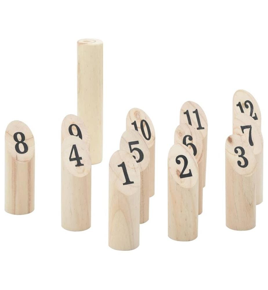 13-tlg. Kubb-Spielset mit Tragetasche Massivholz Kiefer