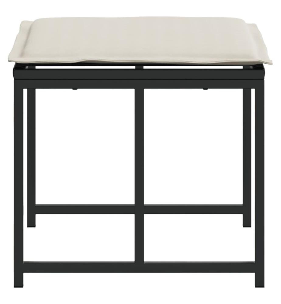 Gartenhocker mit Kissen 4 Stk. Schwarz Poly Rattan