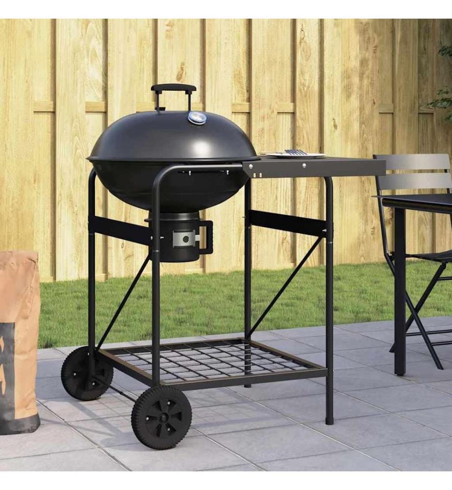 Outdoor Grill Mit Rad Schwarz 91 x 71 x 107 cm Metall