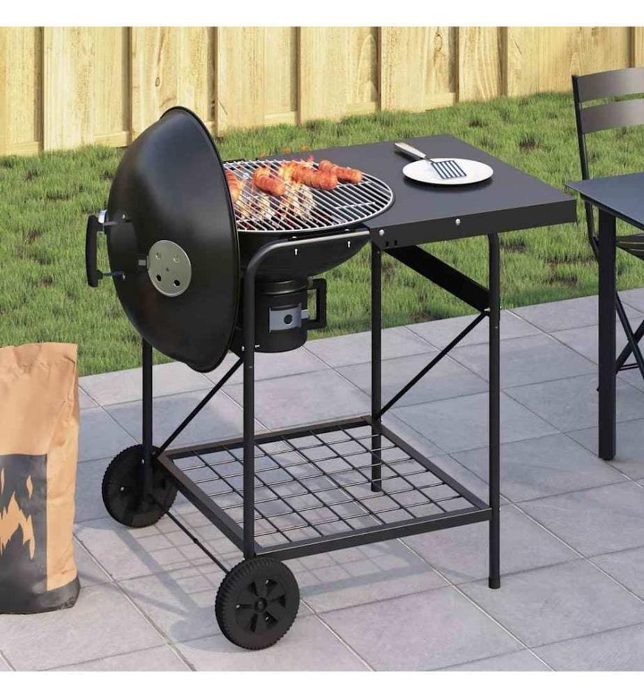 Outdoor Grill Mit Rad Schwarz 91 x 71 x 107 cm Metall