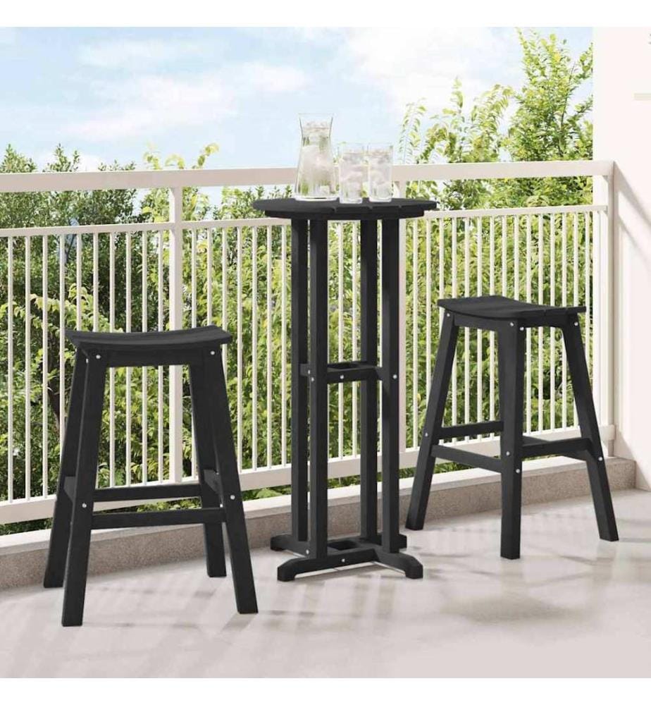 Barhocker 2 pcs Schwarz 52 x 43 x 73,5 cm HDPE