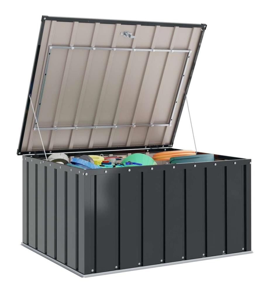 Boîte de Rangement de Jardin Noir 101 x 82 x 50 cm Acier