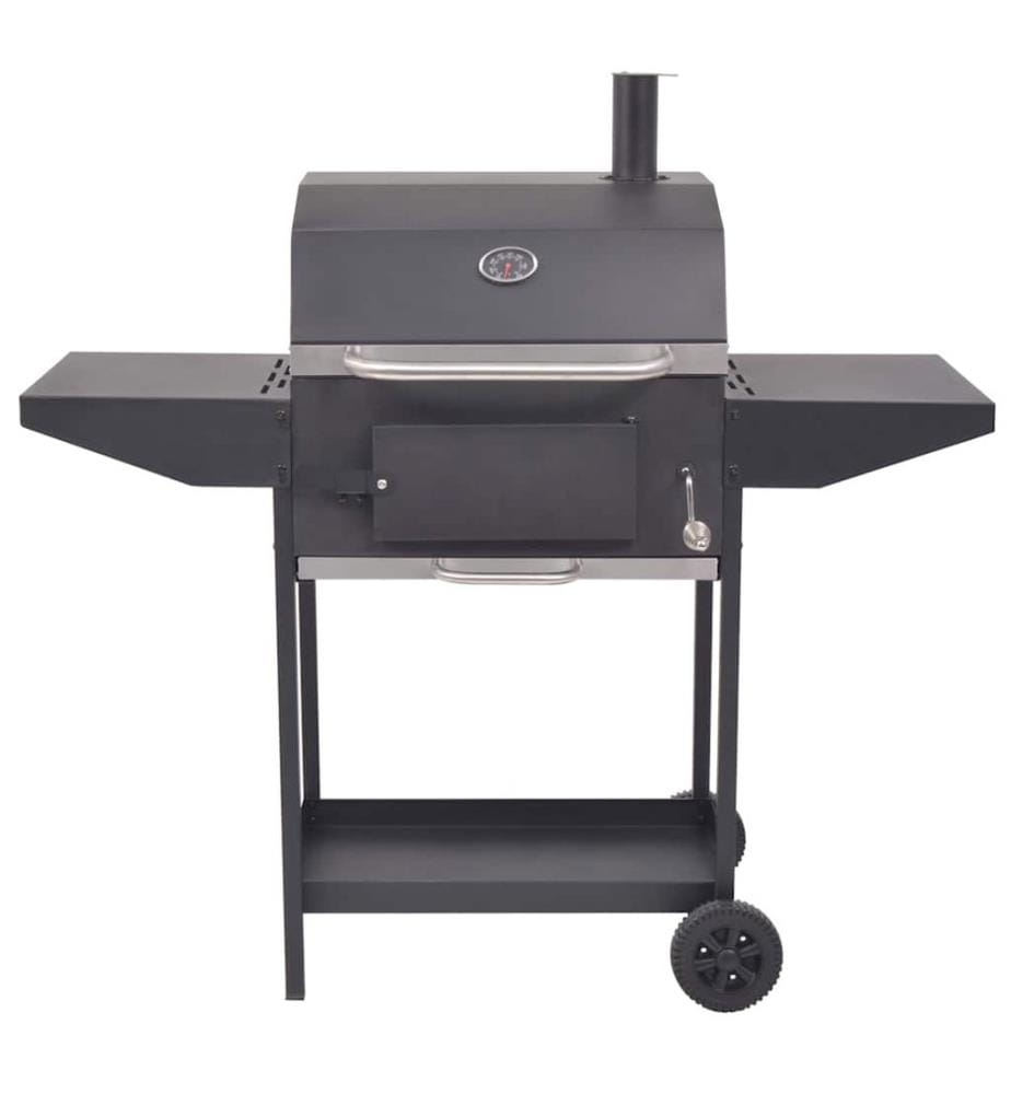 Holzkohlegrill Smoker mit Ablage Schwarz