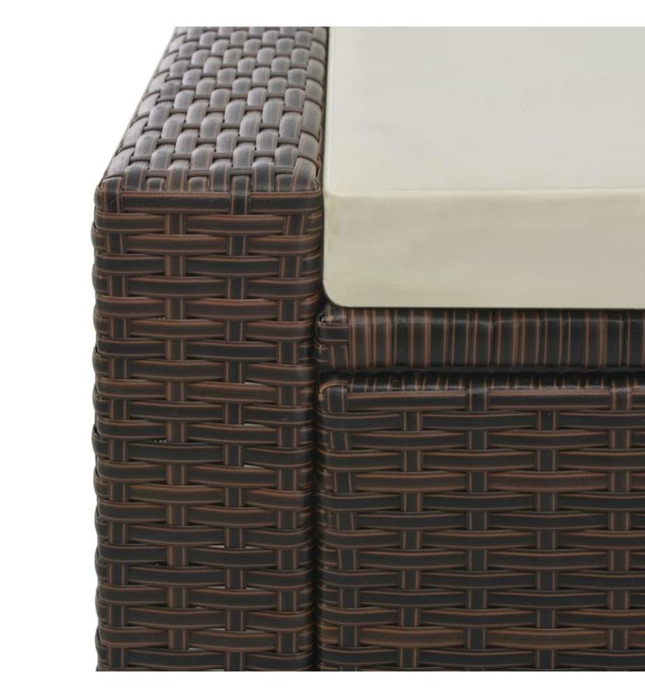 Doppel-Sonnenliege Poly Rattan Braun