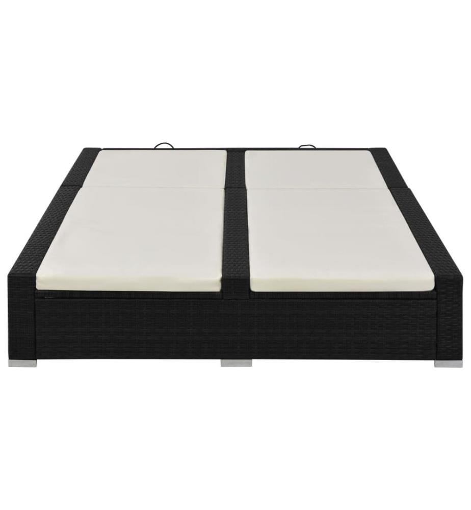 Chaise longue double Résine tressée Noir