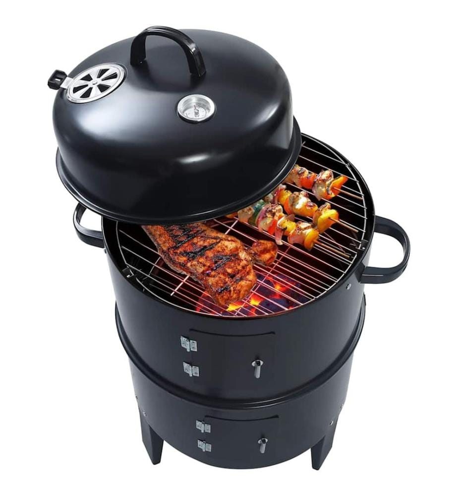 Gril barbecue au charbon 3 en 1 40x80 cm