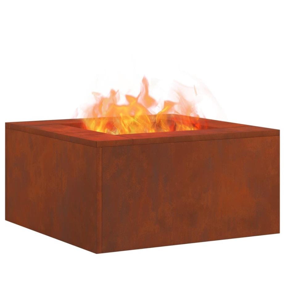 Foyer de cheminée Marron 80 x 80 x 40 cm Acier patiné