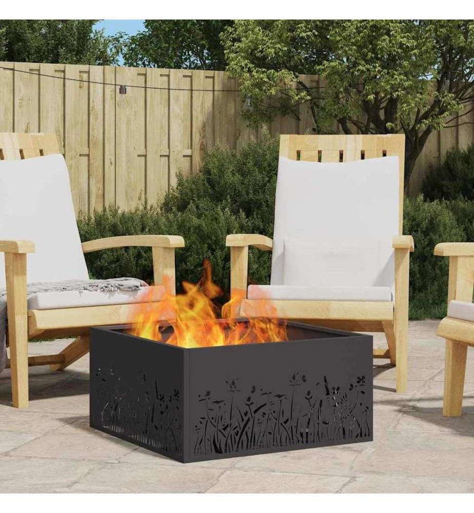 Foyer de cheminée Noir 60 x 60 x 30 cm Acier