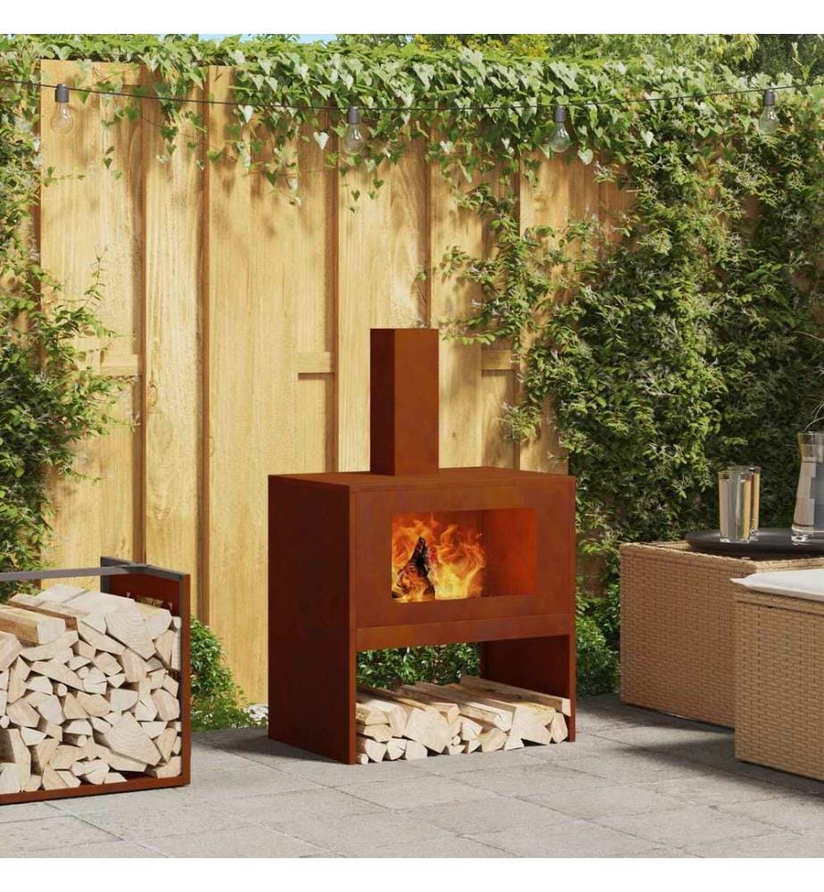 Braise Marron 60 x 40 x 96 cm Acier patiné