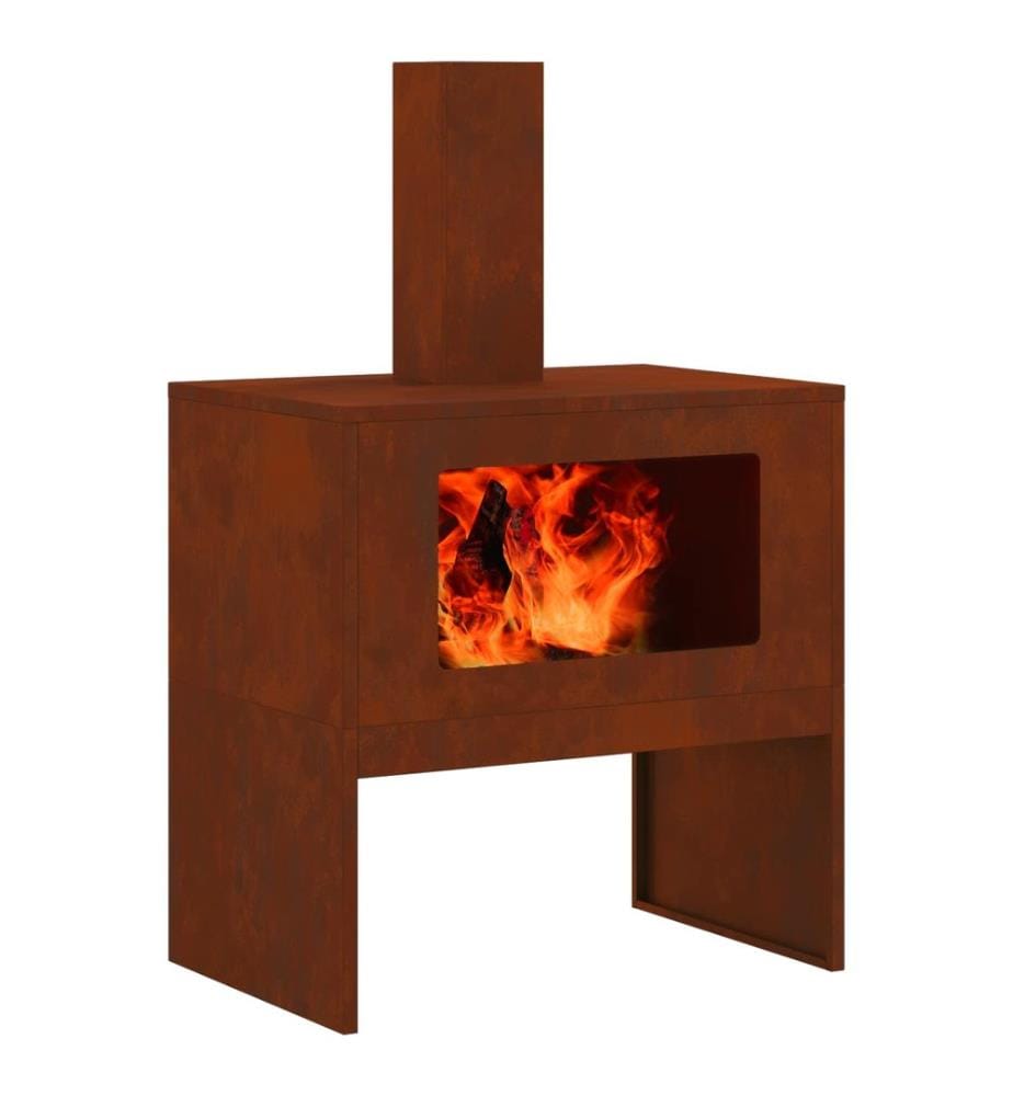 Braise Marron 60 x 40 x 96 cm Acier patiné