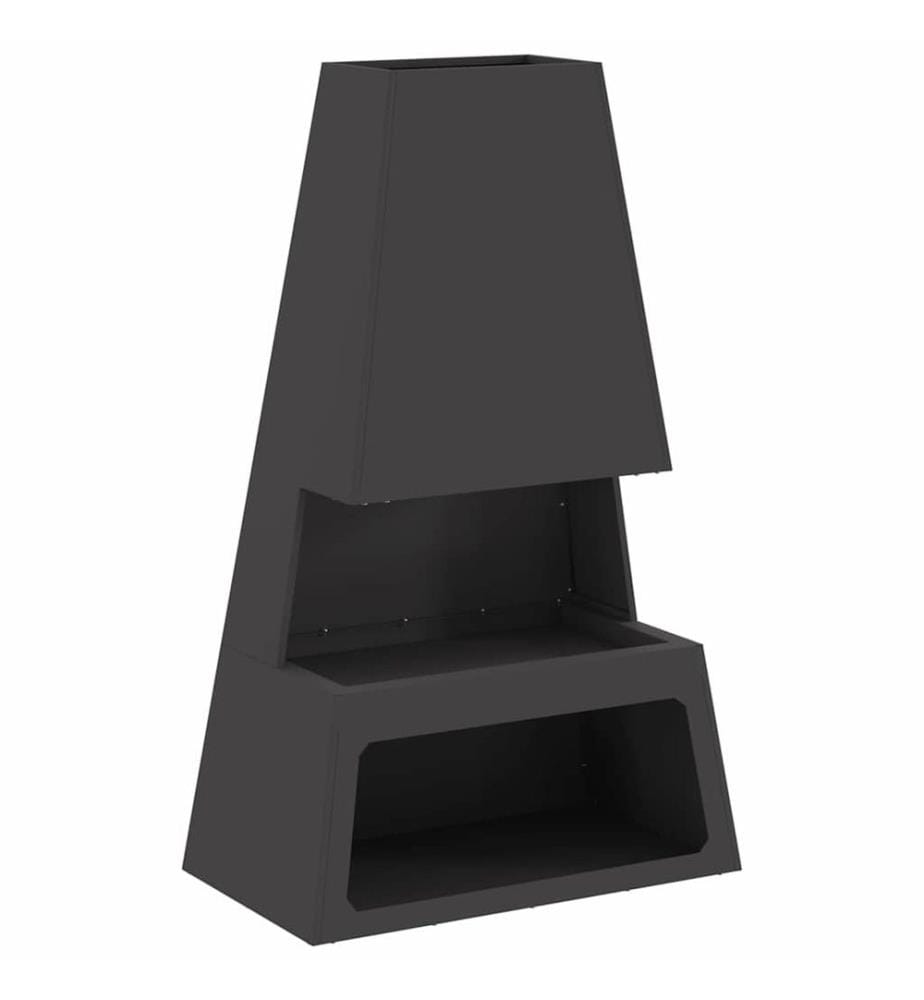 Feuerstelle Schwarz 60 x 35 x 100 cm Stahl