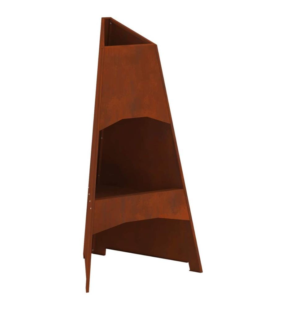 Braise Marron 50 x 50 x 95 cm Acier patiné