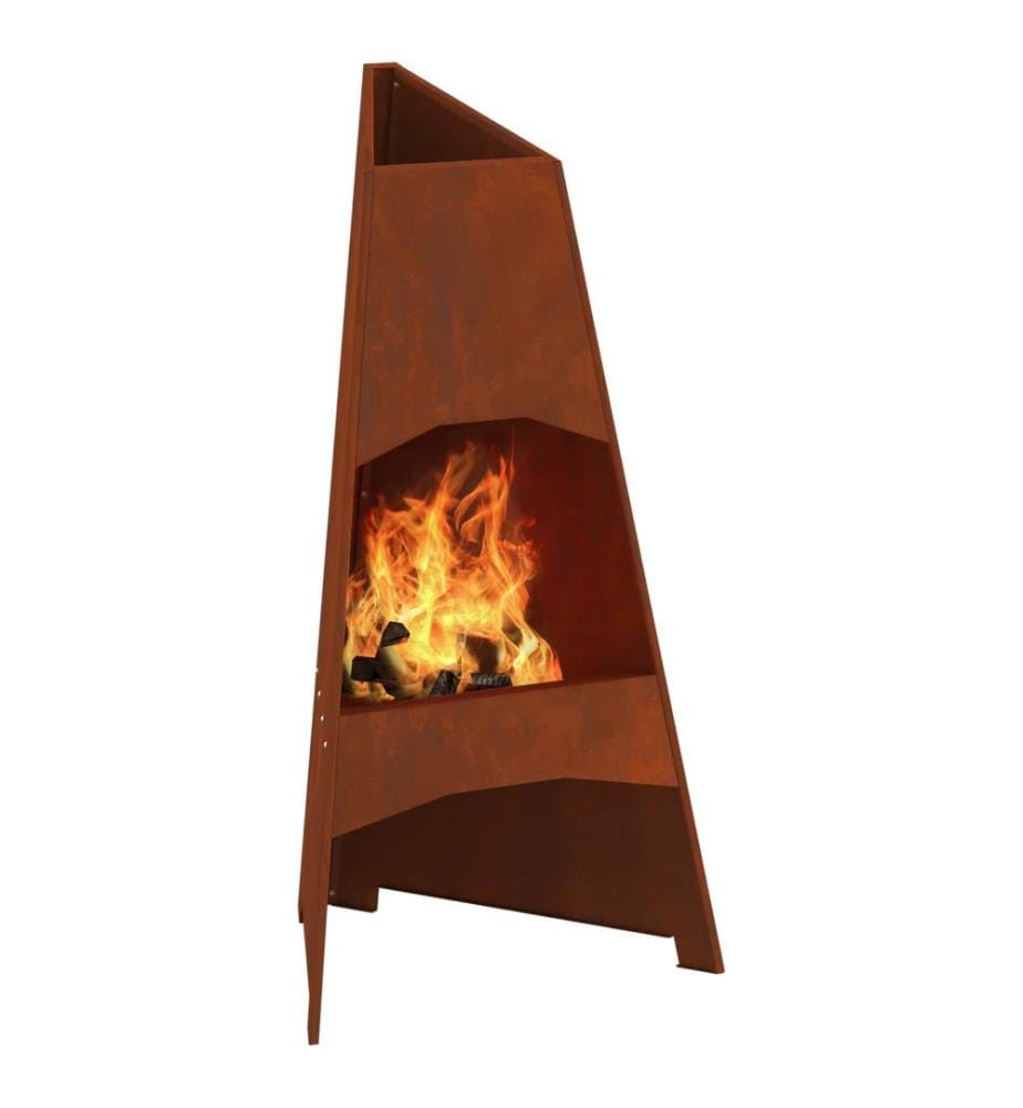 Braise Marron 50 x 50 x 95 cm Acier patiné