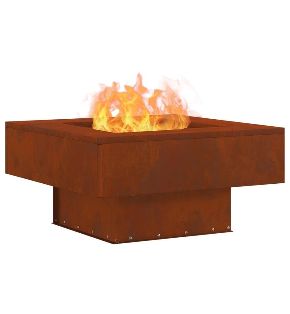 Braise Marron 80 x 80 x 40 cm Acier patiné
