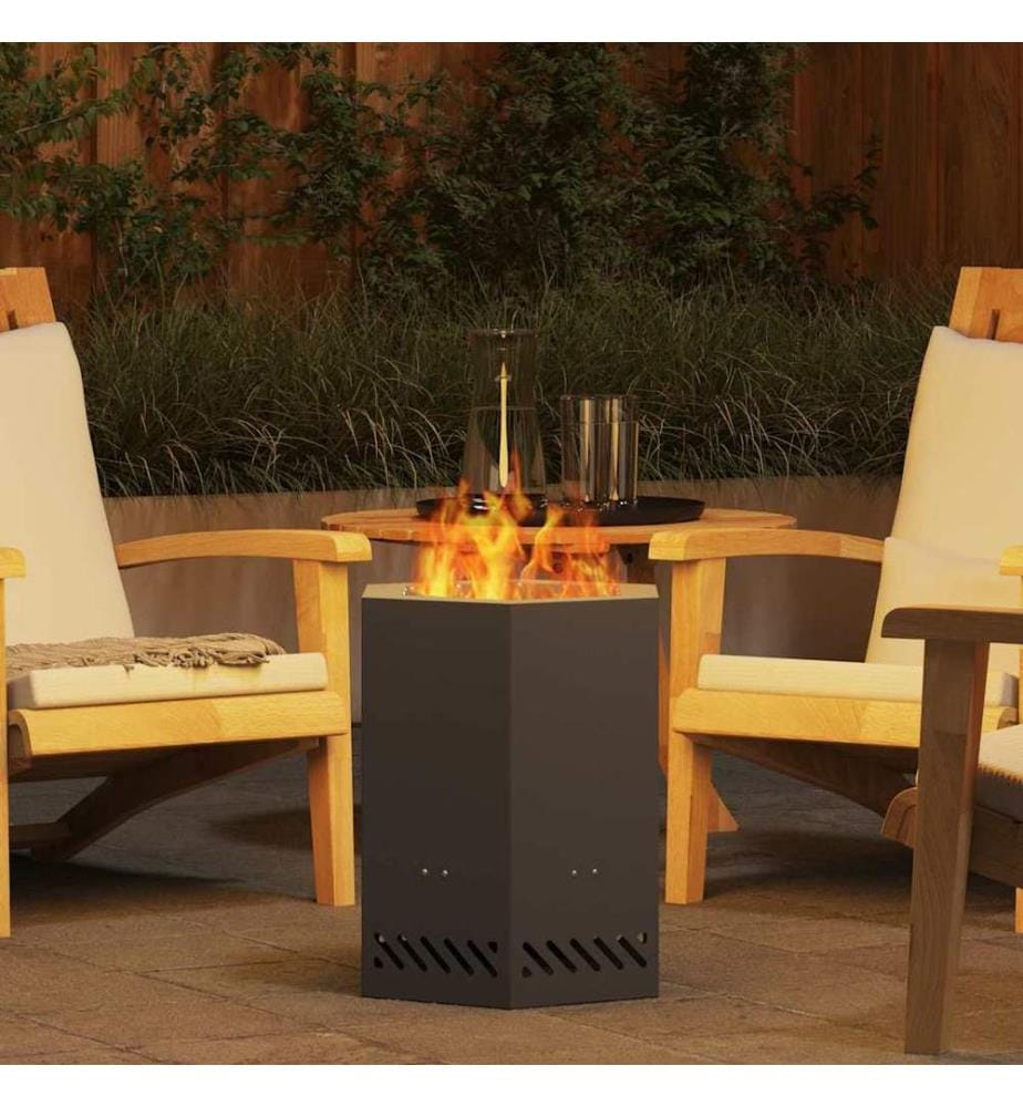 Rauchfreier Feuerkorb Schwarz 38 x 38 x 51 cm Stahl