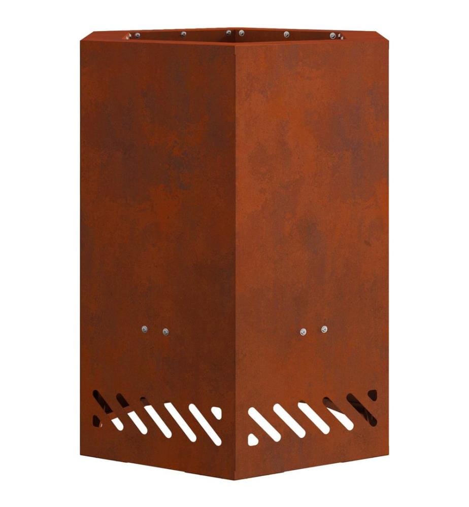 Rauchfreier Feuerkorb Braun 38 x 38 x 51 cm Wetterfeststahl