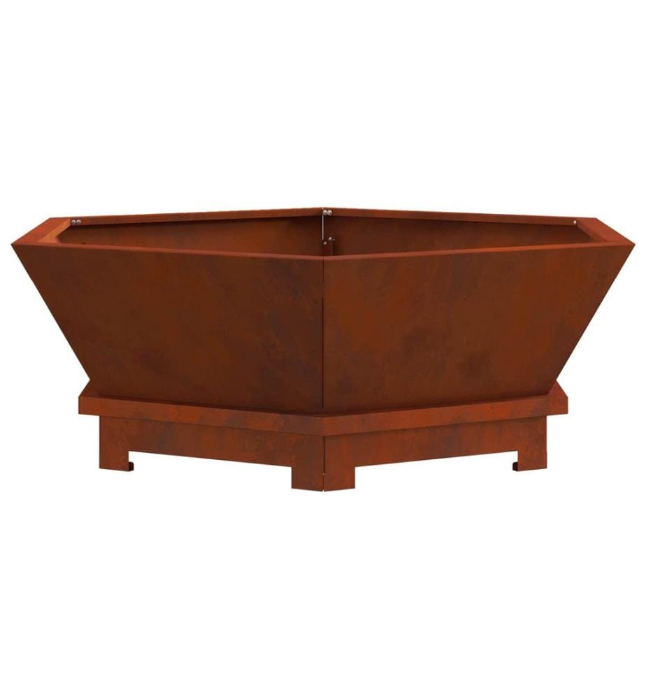 Foyer de cheminée Marron 75 x 75 x 28 cm Acier patiné