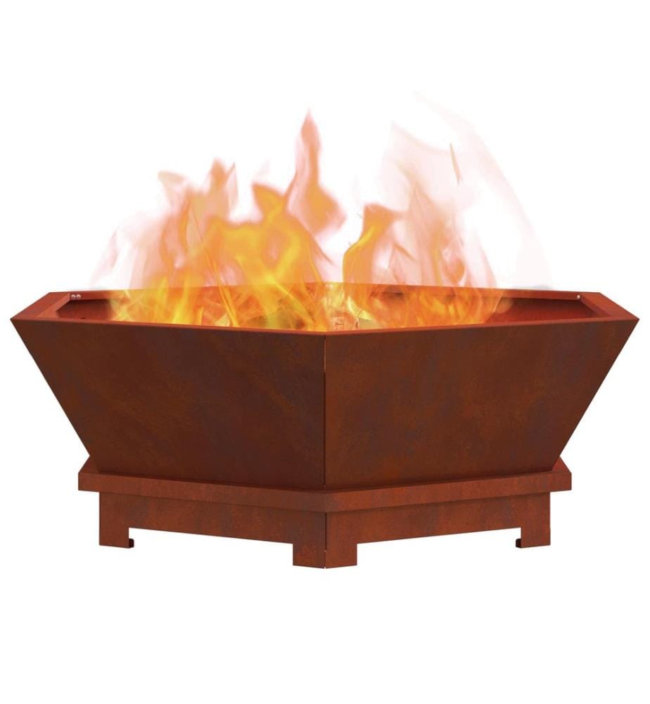 Foyer de cheminée Marron 75 x 75 x 28 cm Acier patiné