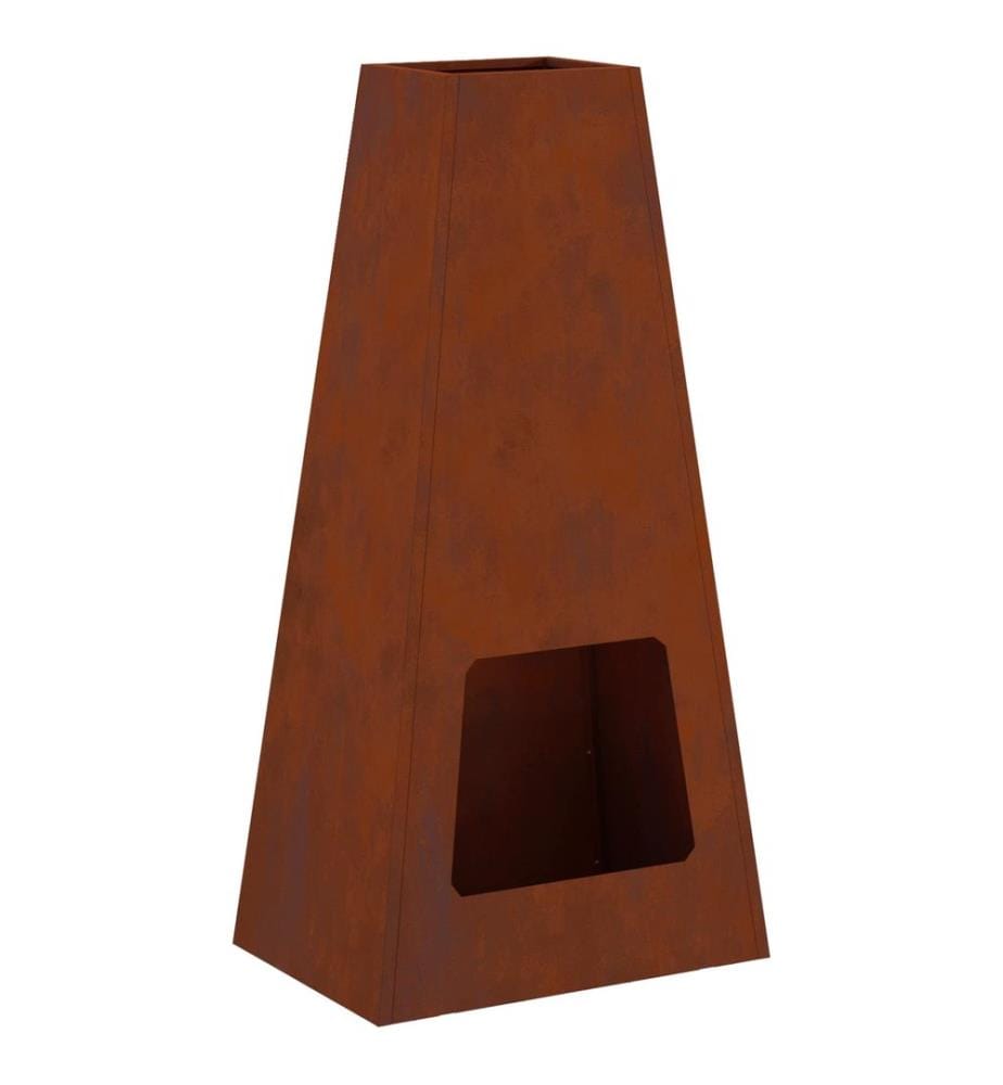 Foyer de cheminée Marron 50 x 35 x 100 cm Acier patiné