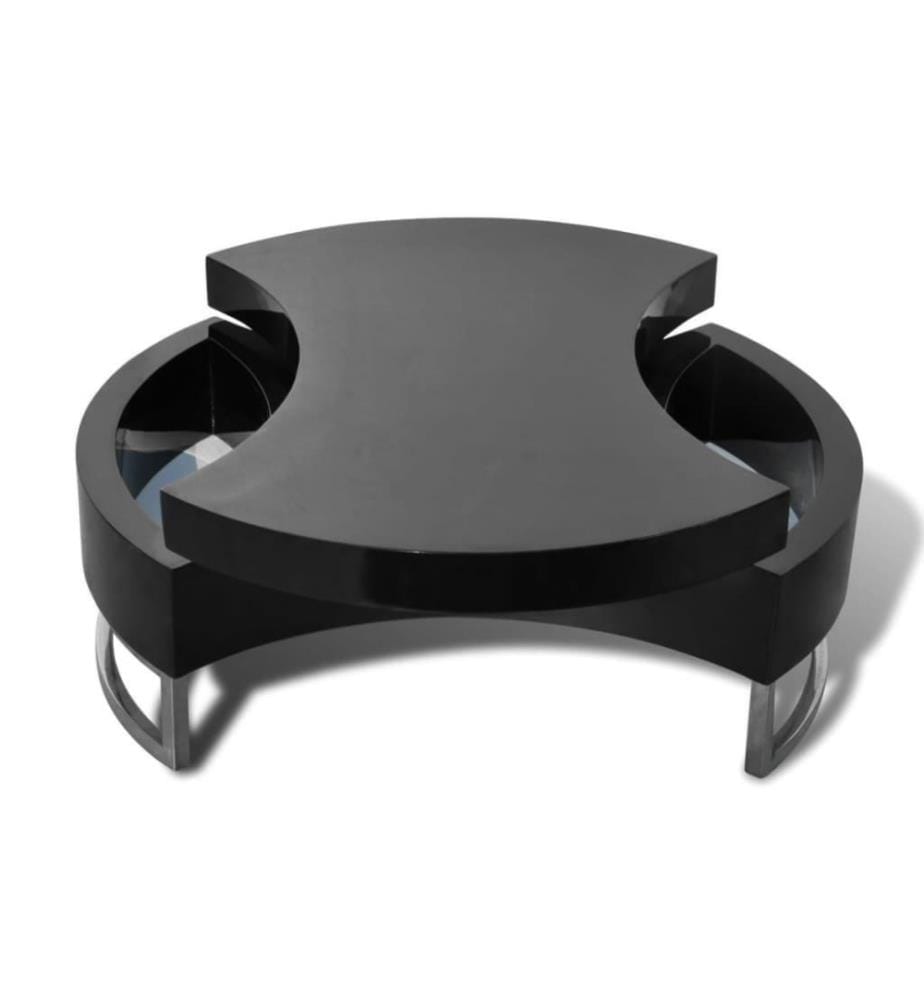 Couchtisch Form-Verstellbar Hochglanz Schwarz