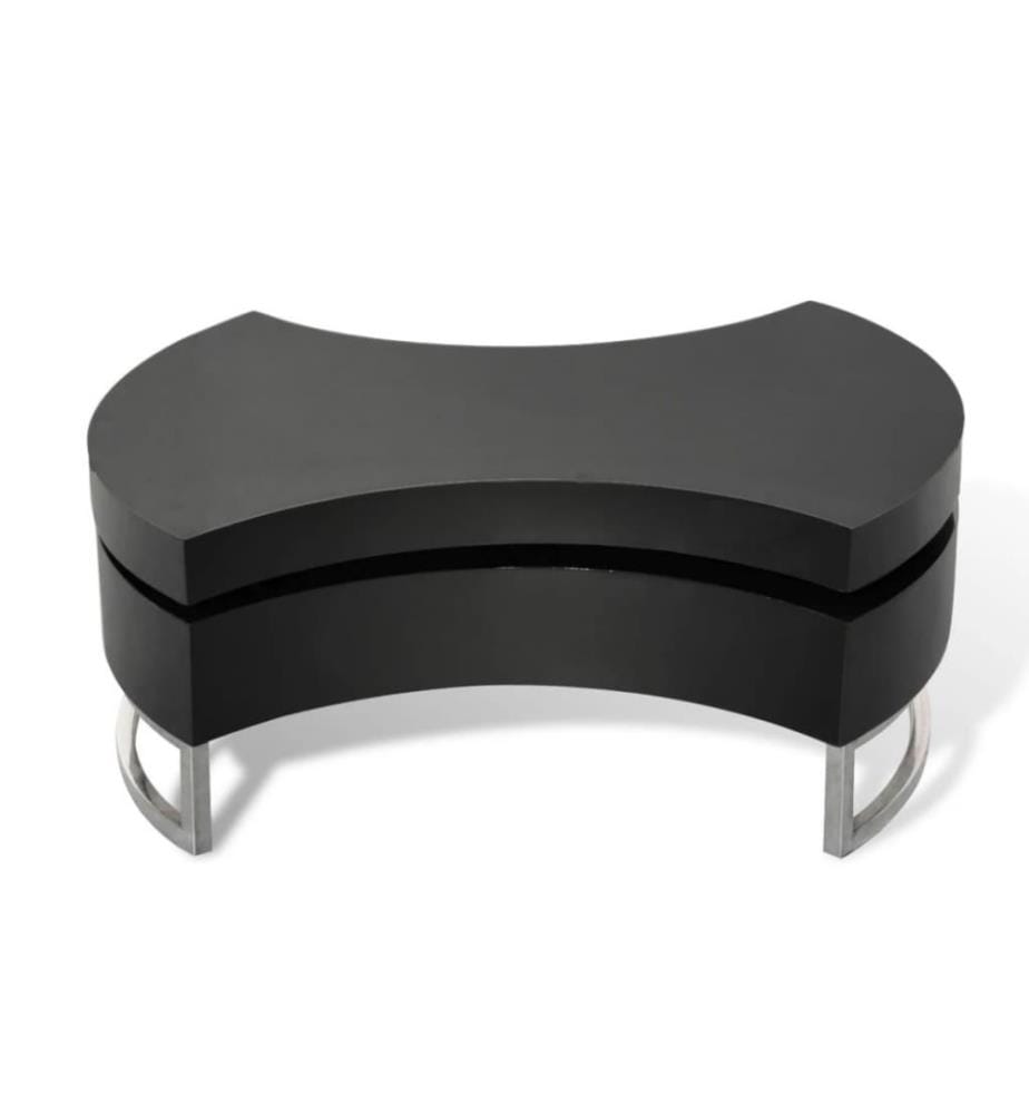 Couchtisch Form-Verstellbar Hochglanz Schwarz