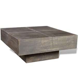 Couchtisch Dunkelbraun Quadratisch Massivholz Mango