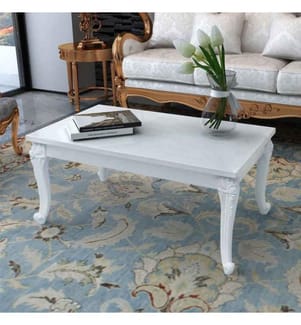 Table basse 100 x 60 x 42 cm Laquée Blanc