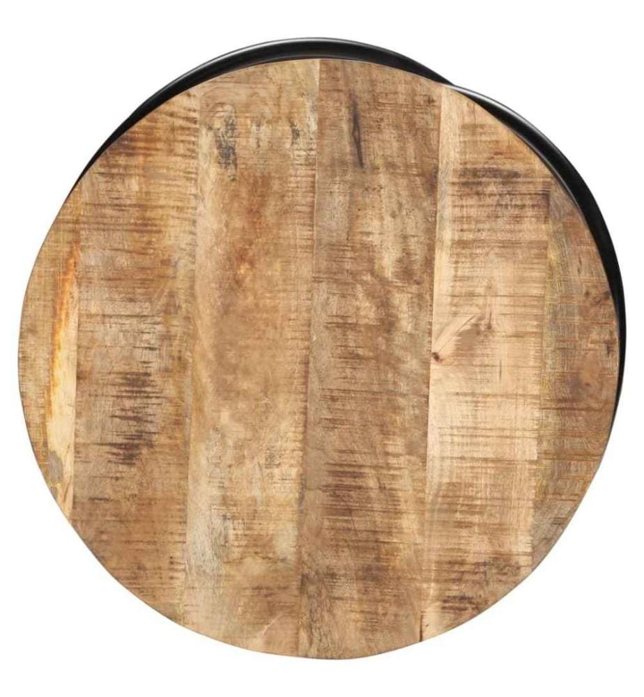 Table basse Noir 60x60x40 cm Bois massif de manguier brut