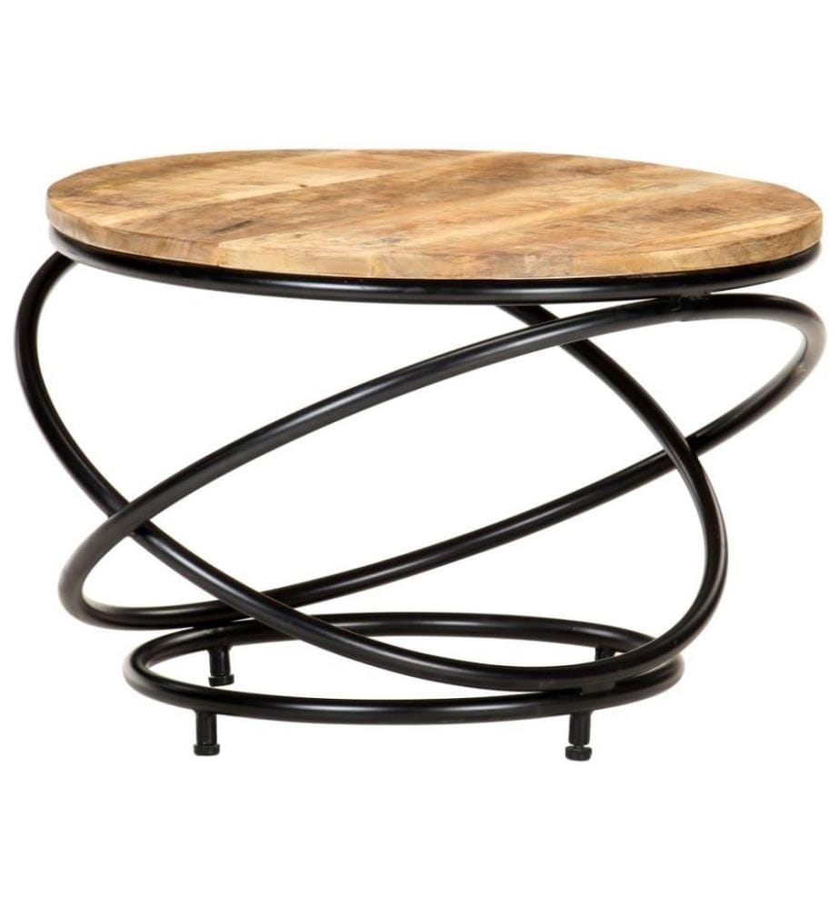 Table basse Noir 60x60x40 cm Bois massif de manguier brut