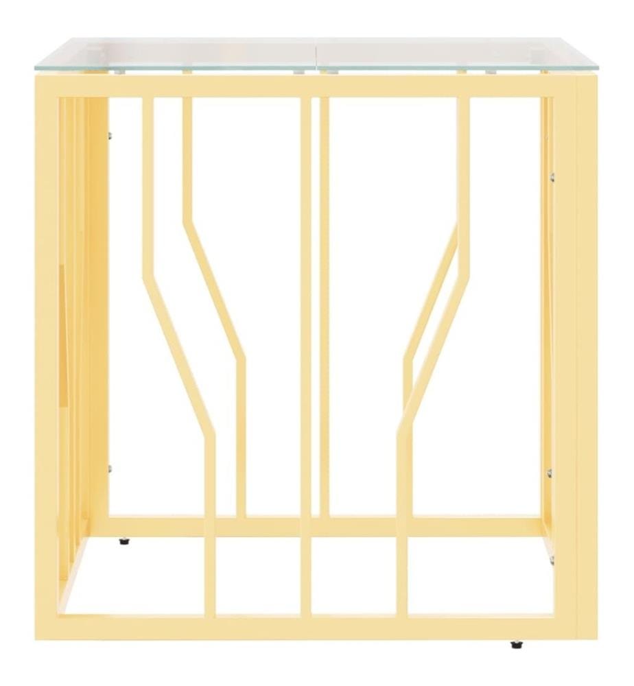Couchtisch Golden 50x50x50 cm Edelstahl und Glas