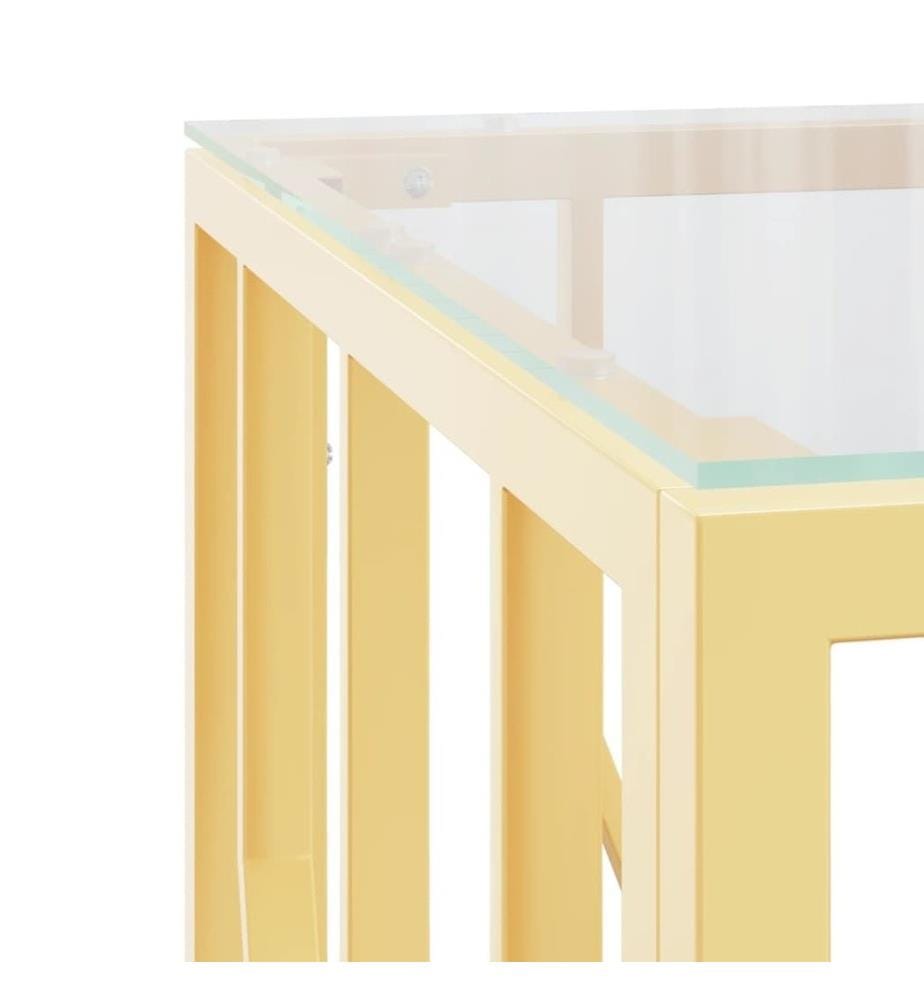 Couchtisch Golden 50x50x50 cm Edelstahl und Glas