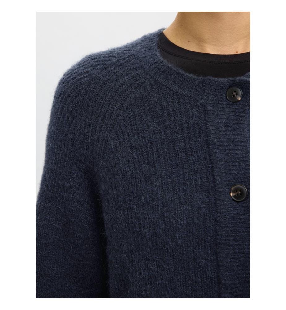 Strickjacke - Dunkel melierter Saphir