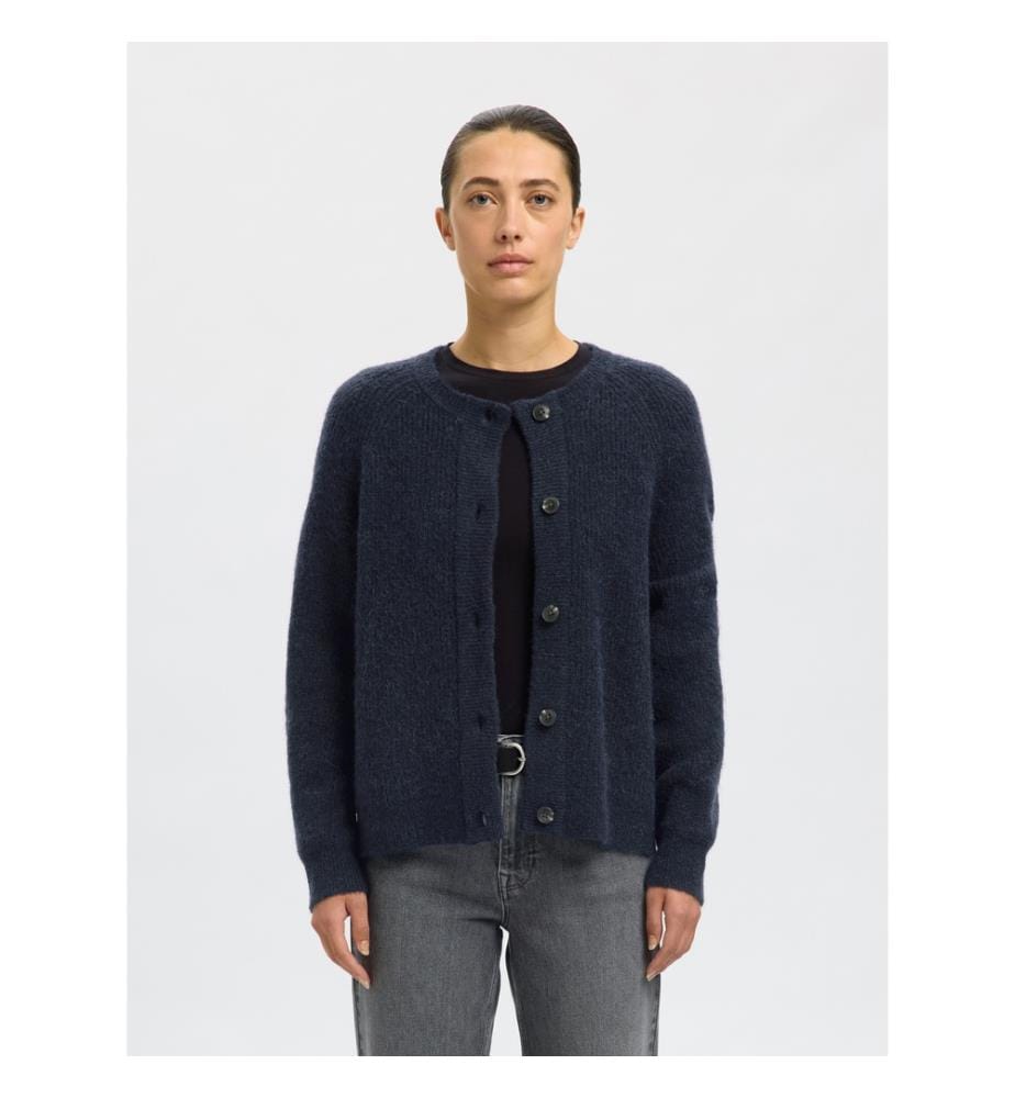 Strickjacke - Dunkel melierter Saphir