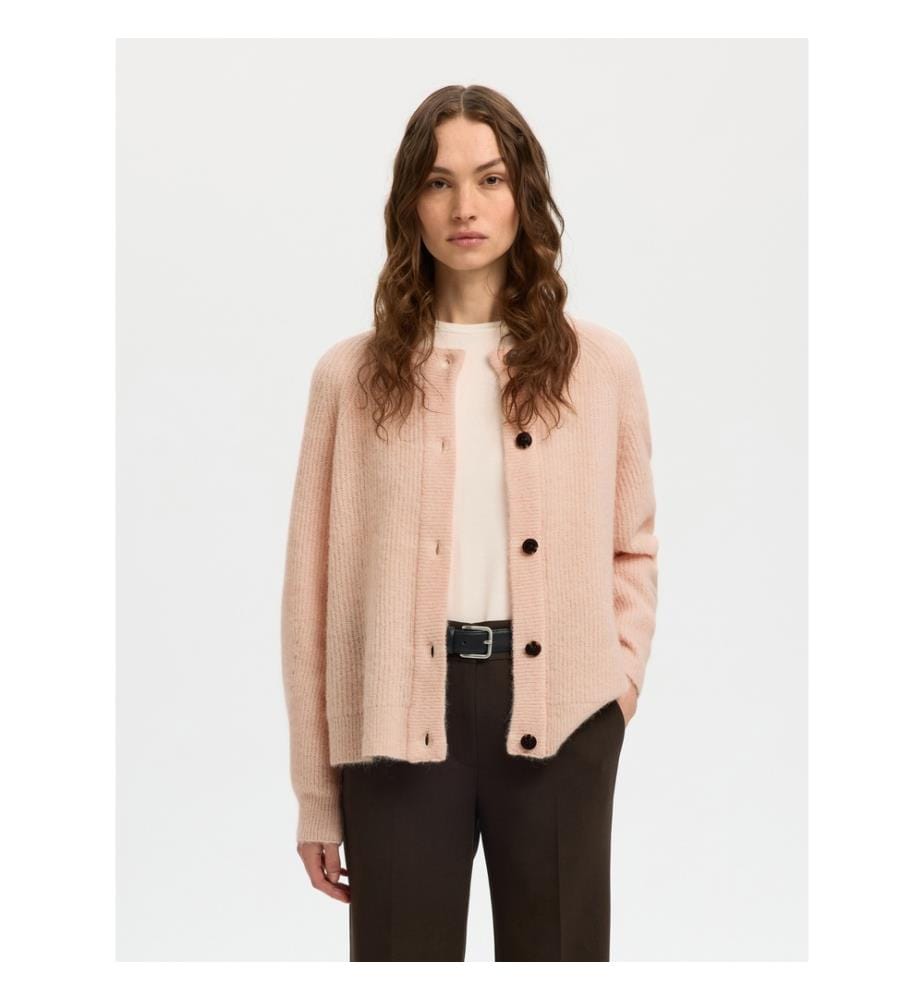 Strickjacke - Blass meliertes Rosenholz
