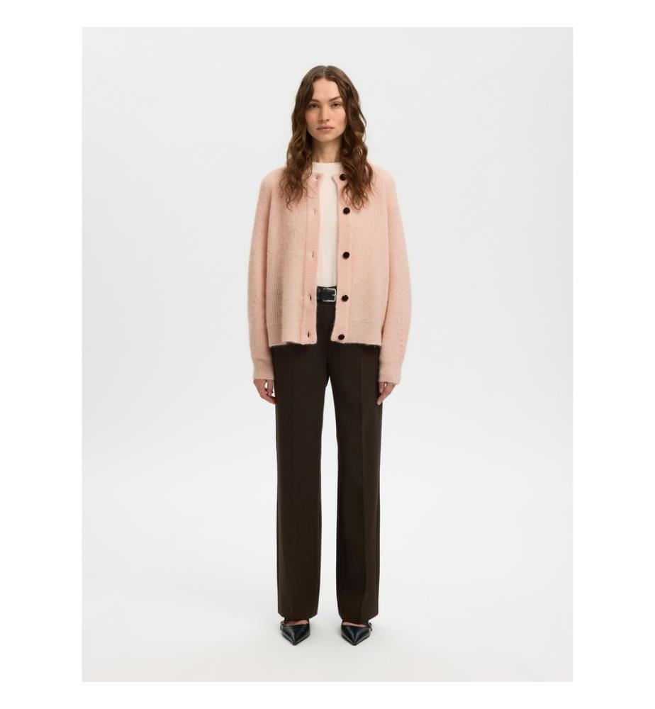 Strickjacke - Blass meliertes Rosenholz