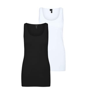 2er-Set Maxi Tank Tops - Schwarz und Weiss