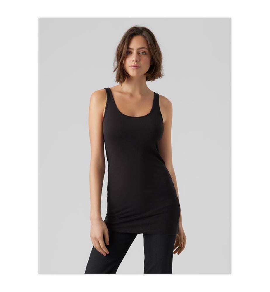 2er-Set Maxi Tank Tops - Schwarz und Weiss