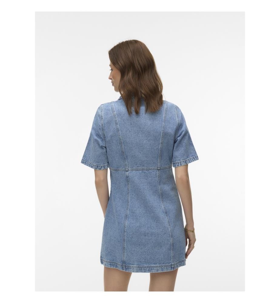 Kurzes Standard Fit Denim-Kleid - Hellblau
