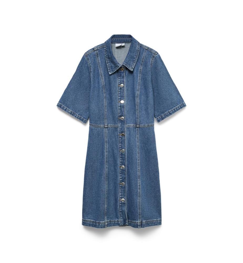 Kurzes Standard Fit Denim-Kleid - Blau