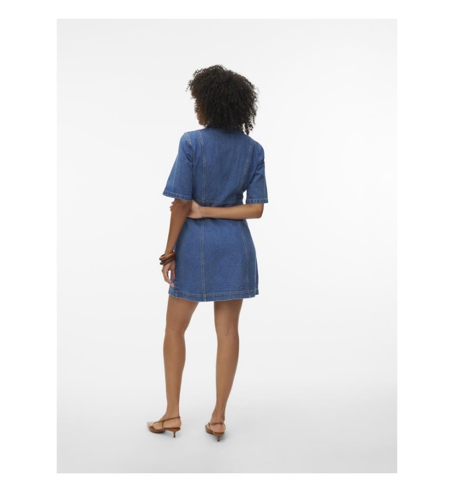 Kurzes Standard Fit Denim-Kleid - Blau