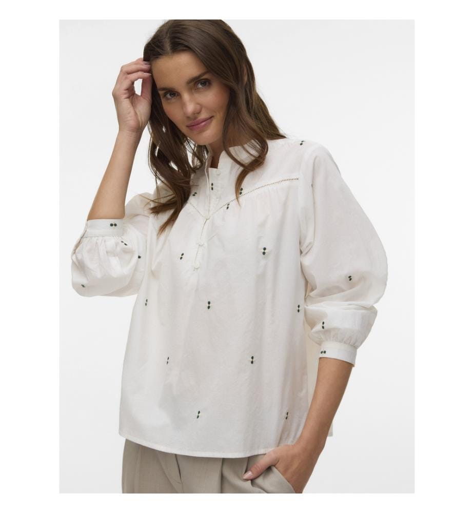 Regular Fit Bluse - Weiss