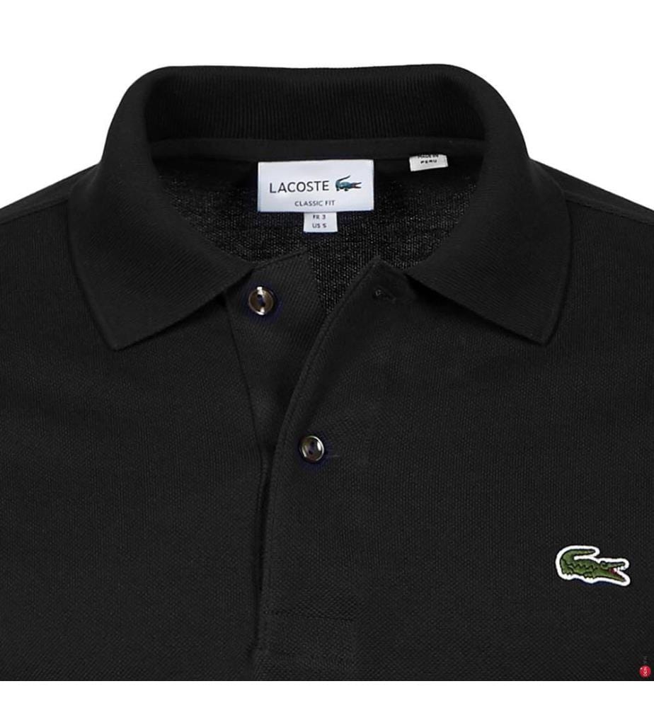 Poloshirt Classic Fit L12.12 aus Piqué-Baumwolle - Schwarz