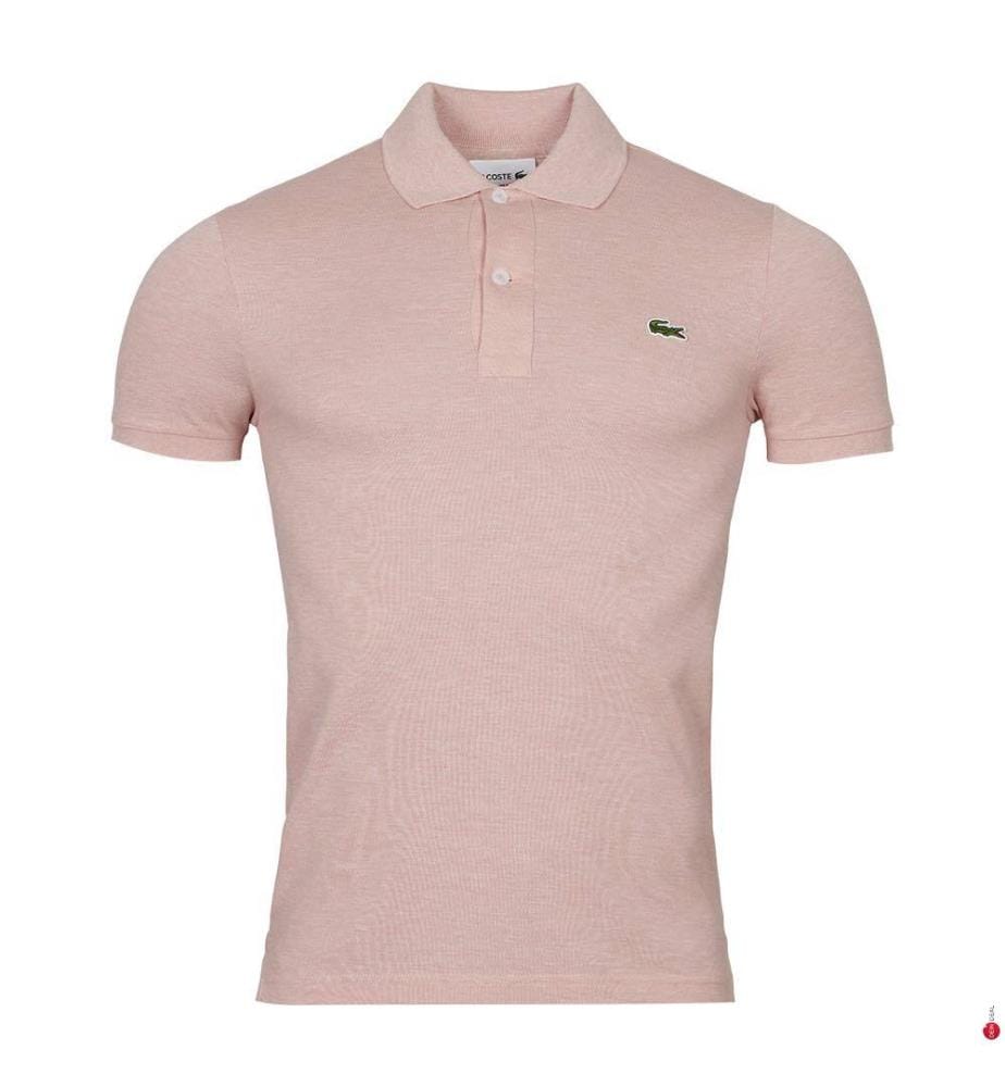 Polo Slim Fit Klein Piqué - Hellrosa