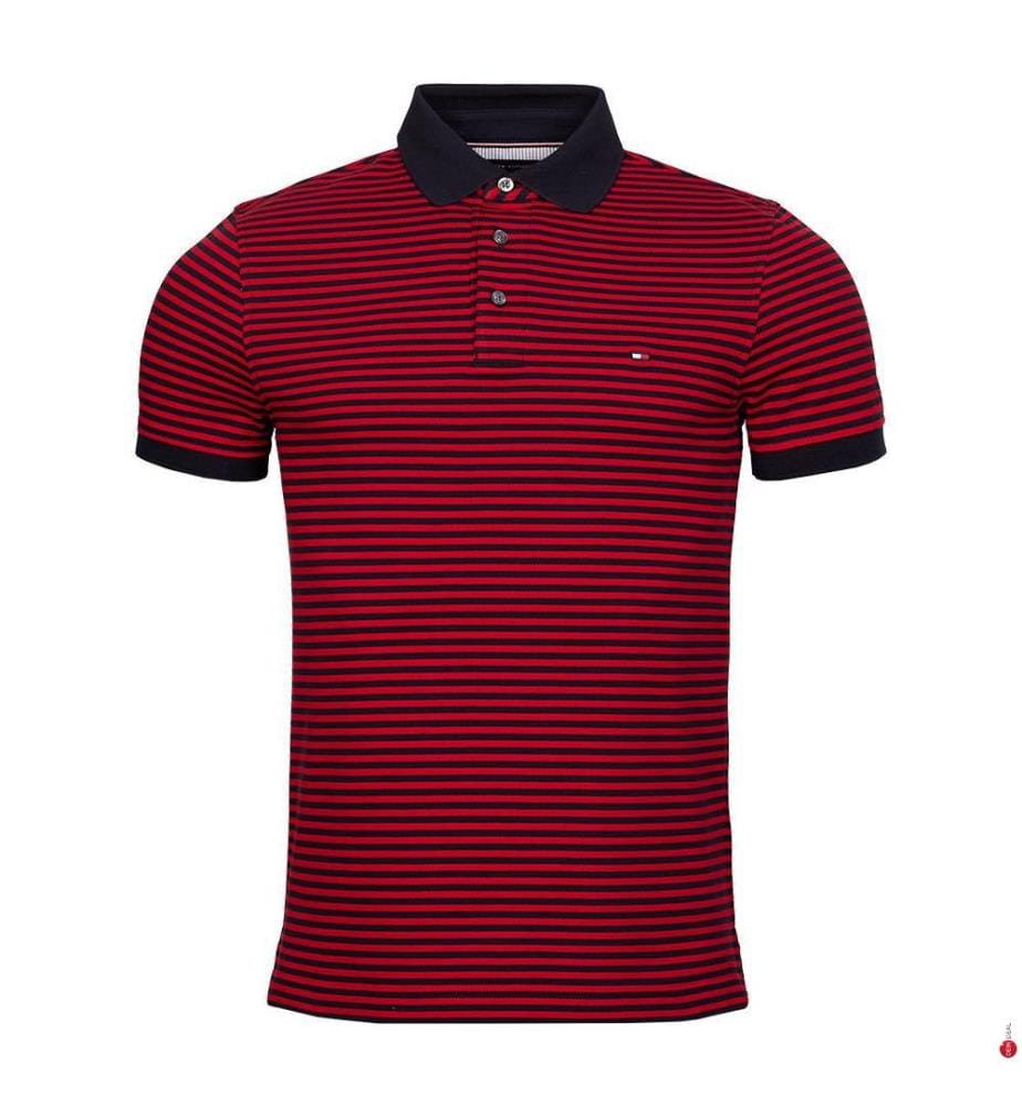 Poloshirt 1985 Regular Fit - Rot und Schwarz
